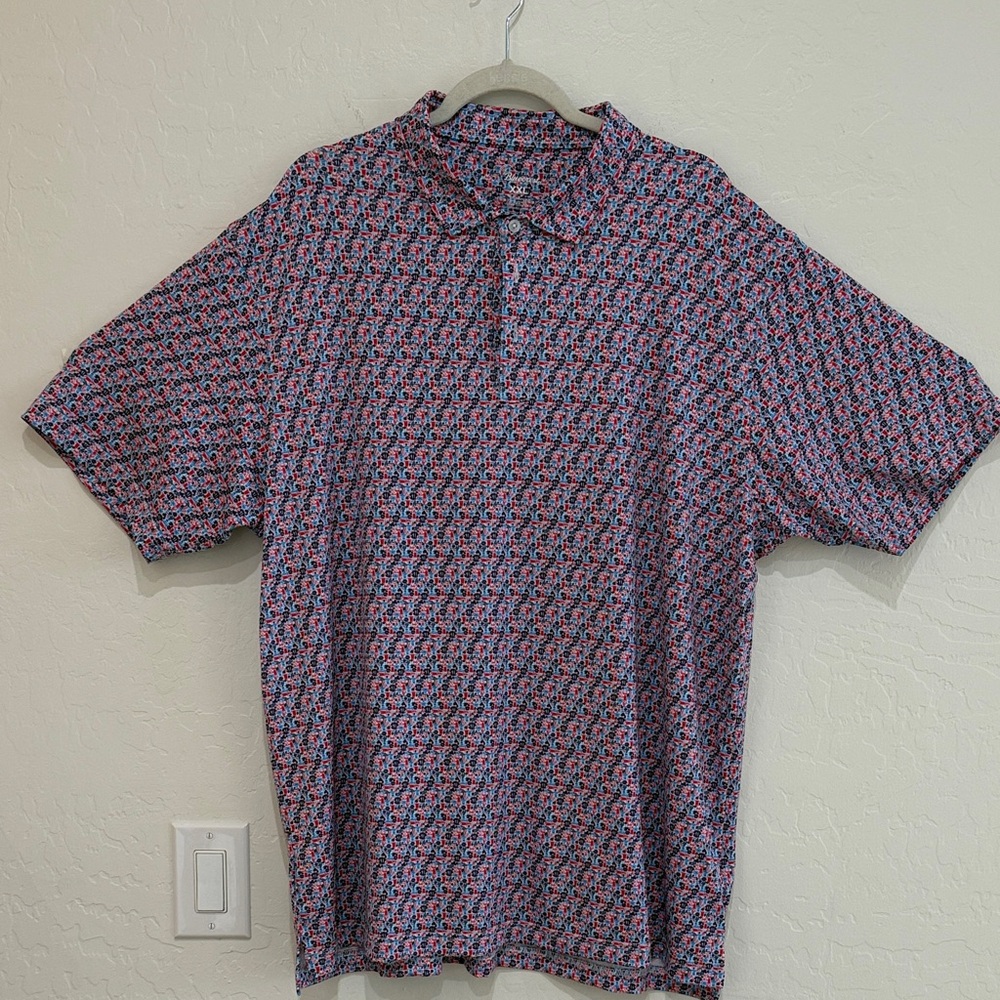 Bluecrest OLE MISS Vibrant Red and Blue Polo Shirt